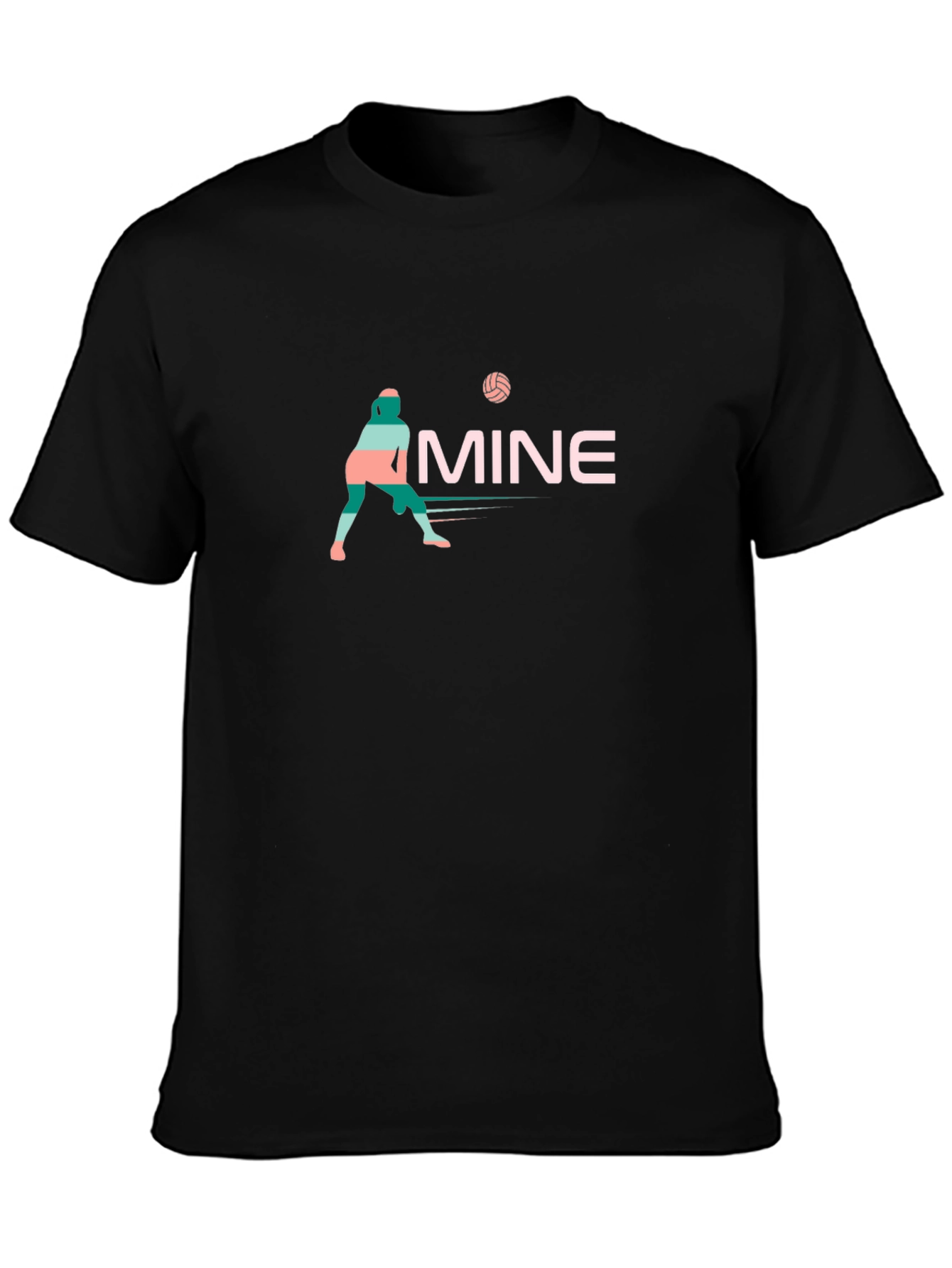 Volleyball Player Graphic Black T-Shirt