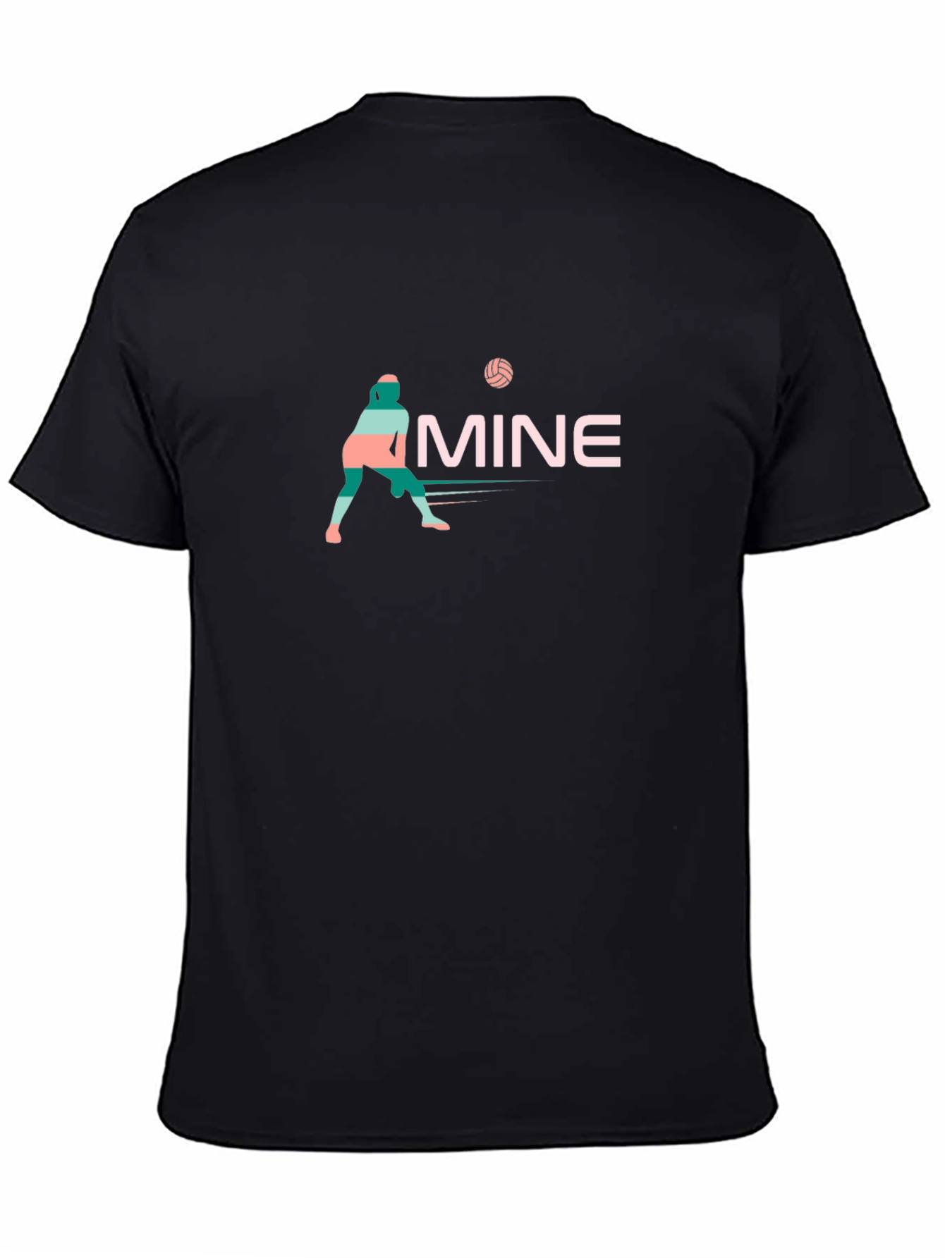 Volleyball Player Graphic Black T-Shirt