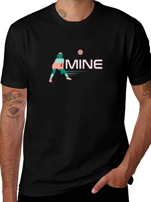Volleyball Player Graphic Black T-Shirt