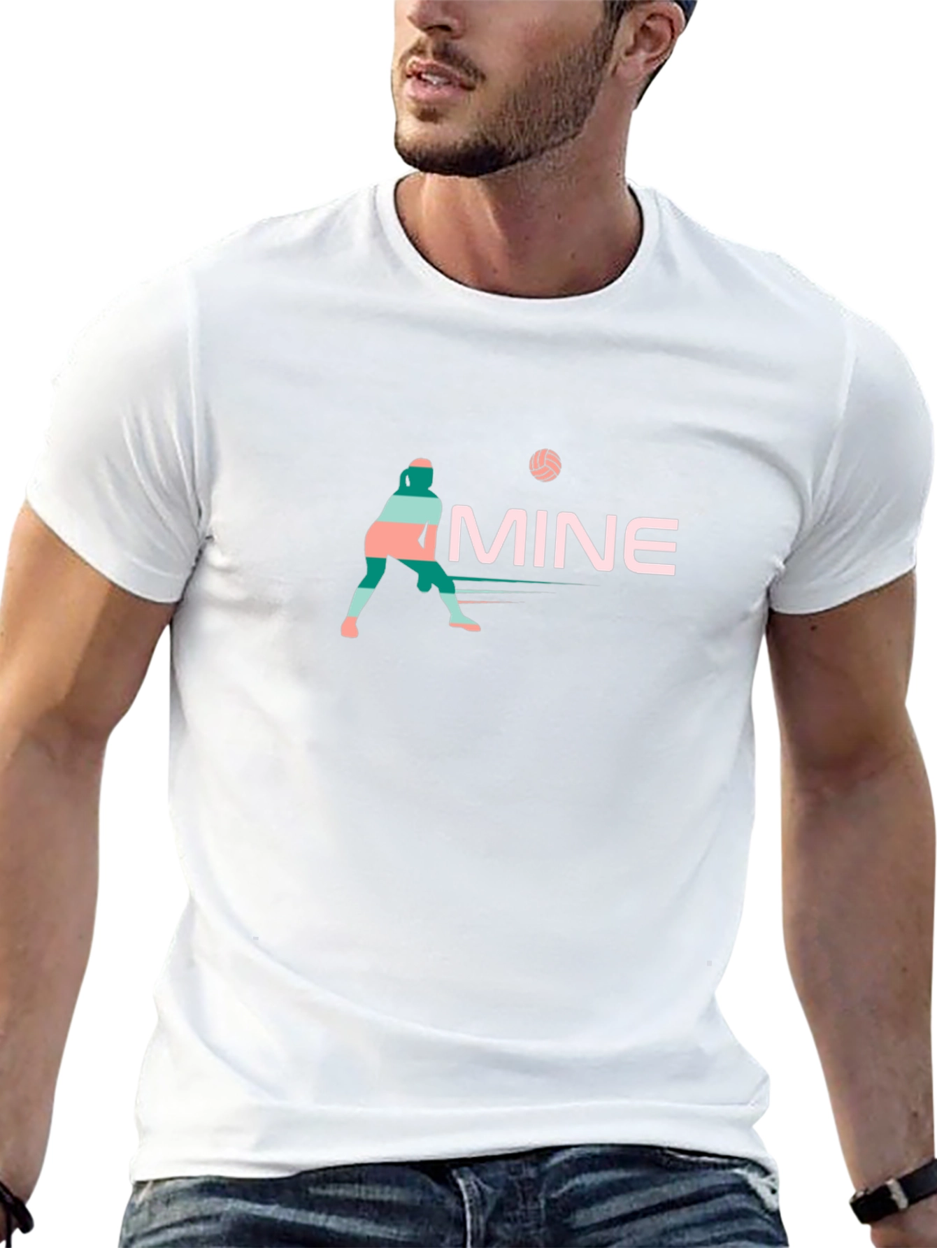 Volleyball Player Graphic Black T-Shirt