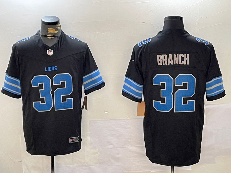 Men's Detroit Lions Brian Branch #32 Black Alternate Game Jerseys
