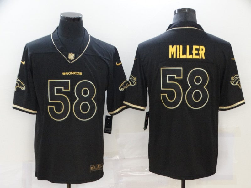 Men's Denver Broncos #58 Von Miller Black Player Game Jerseys