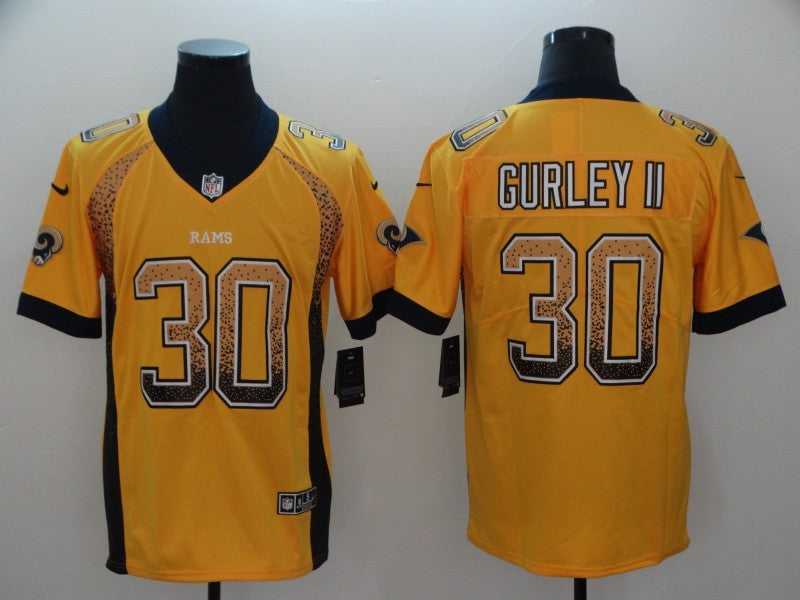 Men's Los Angeles Rams Todd Gurley II #30 Yellow Player Game Jerseys