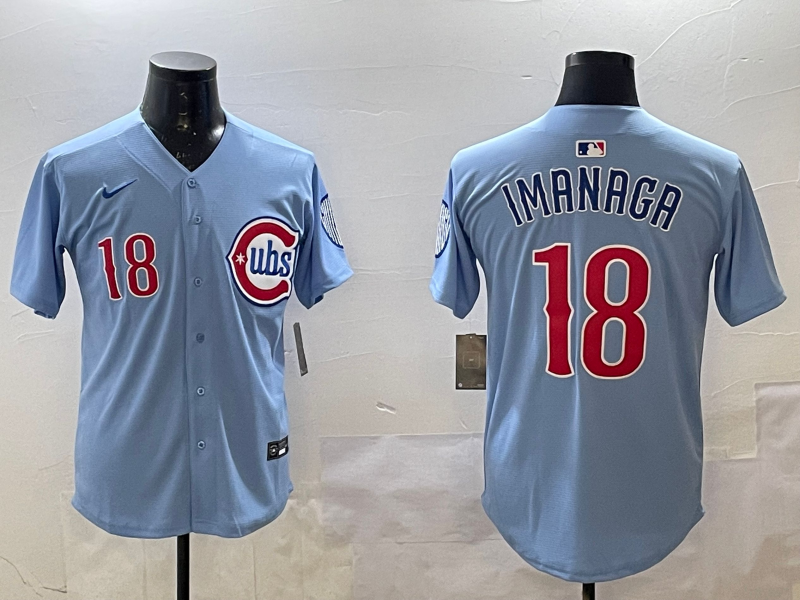 Men's Chicago Cubs Shta Imanaga #18 Baby Blue 2nd Alternate Limited Player Jerseys