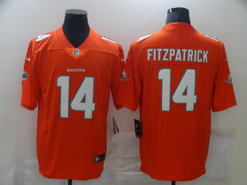 Men's Miami Dolphins Ryan Fitzpatrick #14 Orange Game Jerseys