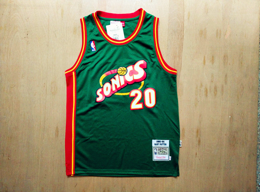 SuperSonics No. 20 Gloves Gary Payton Green 95-96 Classic Retro Premium Mesh Fan Edition Jersey