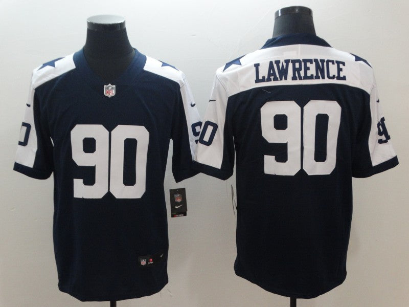 Men's Dallas Cowboys DeMarcus Lawrence #90 Navy Alternate Custom1 Game Jerseys