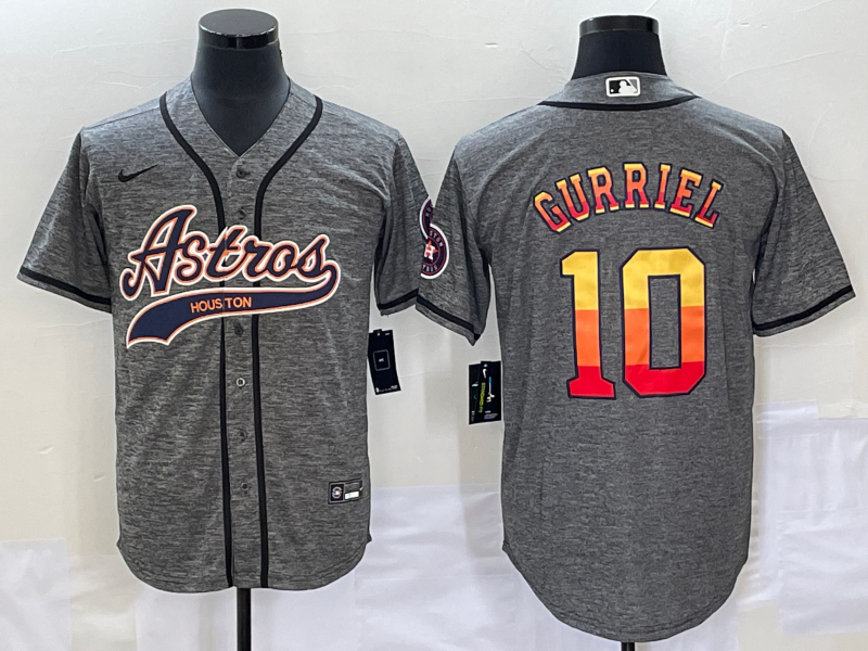Men's Houston Astros Yuli Gurriel #10 Gray Replica Player Jerseys Joint Edition