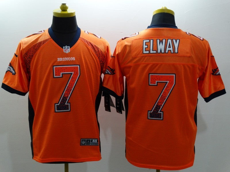Men's Denver Broncos John Elway #7 Orange Game Jerseys