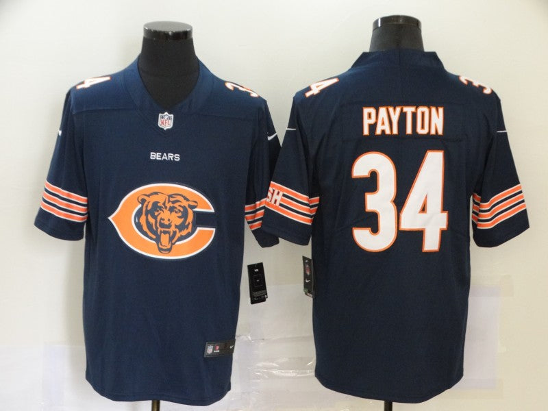 Men's Chicago Bears Walter Payton #34 Navy Game Jerseys