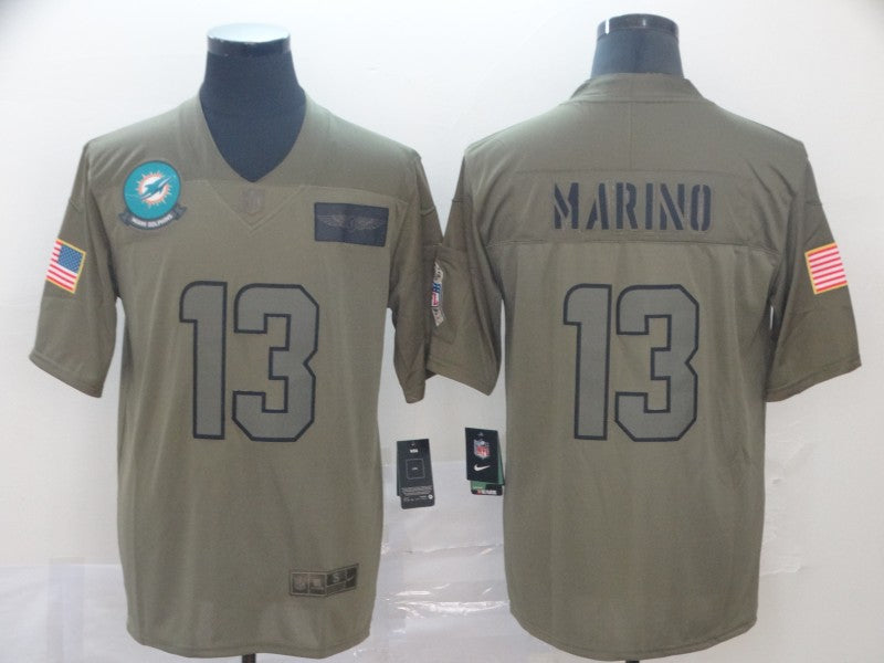 Men's Miami Dolphins Dan Marino #13 Brown Game Jerseys