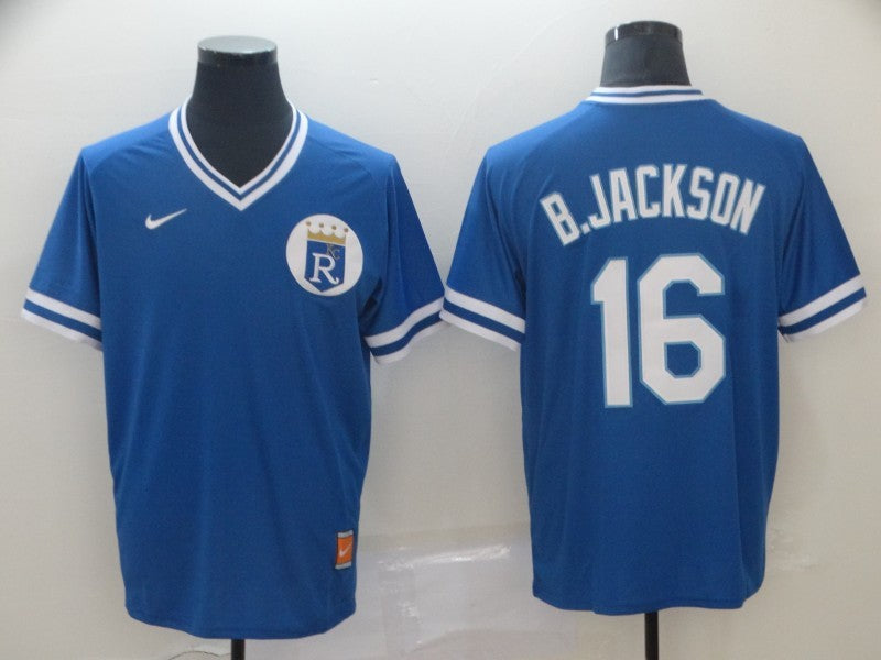 Men's Kansas City Royals Bo Jackson #16 Blue Player Jerseys