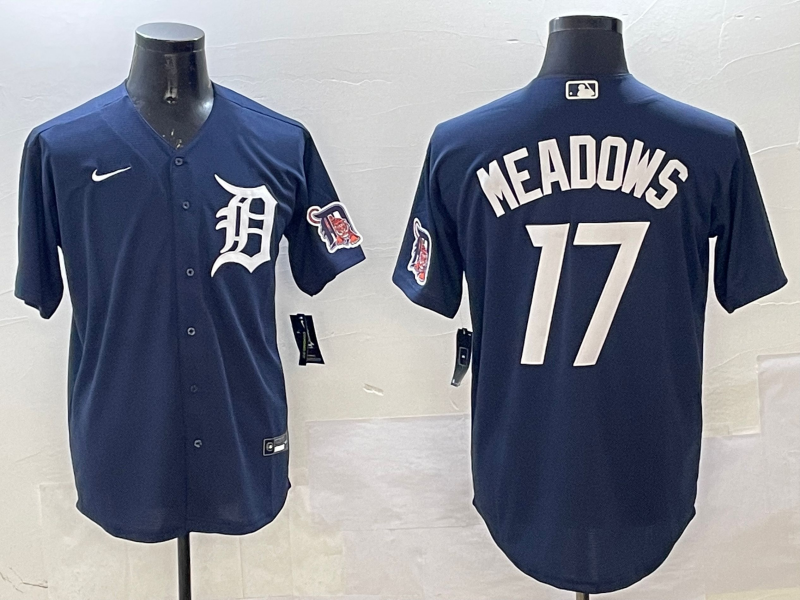 Men's Detroit Tigers Austin Meadows #17 Navy Replica Player Jerseys
