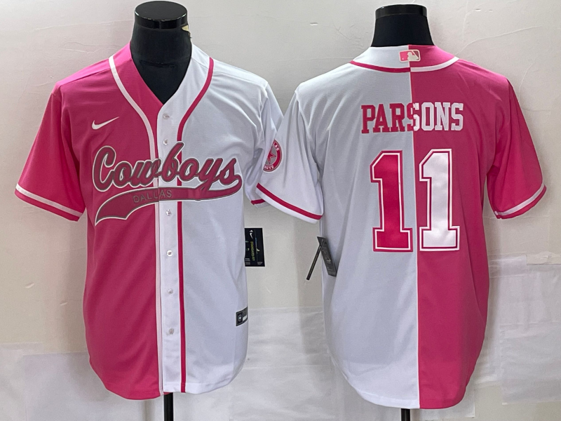 Men's Dallas Cowboys Micah Parsons #11 Pink/White Game Jerseys Joint Edition