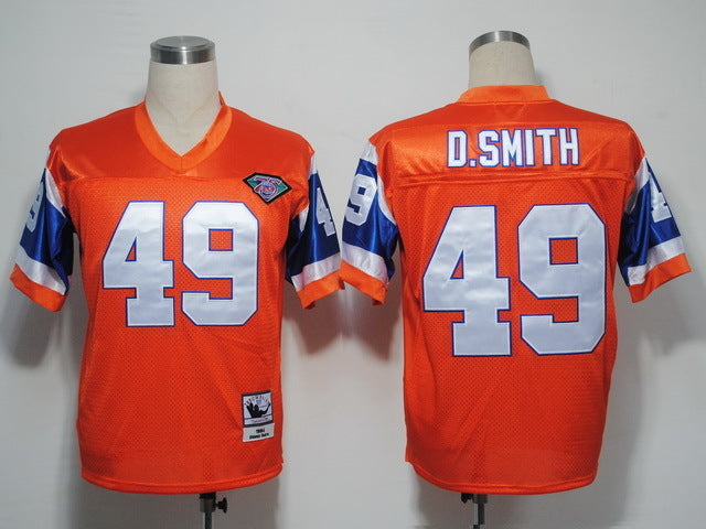 Men's Denver Broncos Dennis Smith Mitchell & Ness Orange Legacy Replica Jerseys