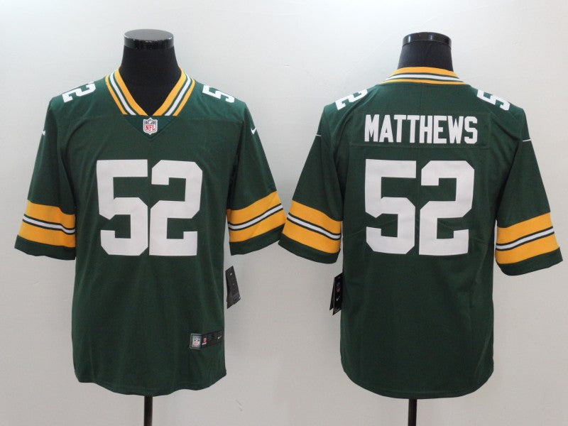 Men's Green Bay Packers Clay Matthews #52 Green Game Player Jerseys