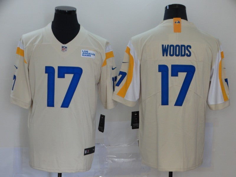 Men's Los Angeles Rams Robert Woods #17 Beige Game Jerseys