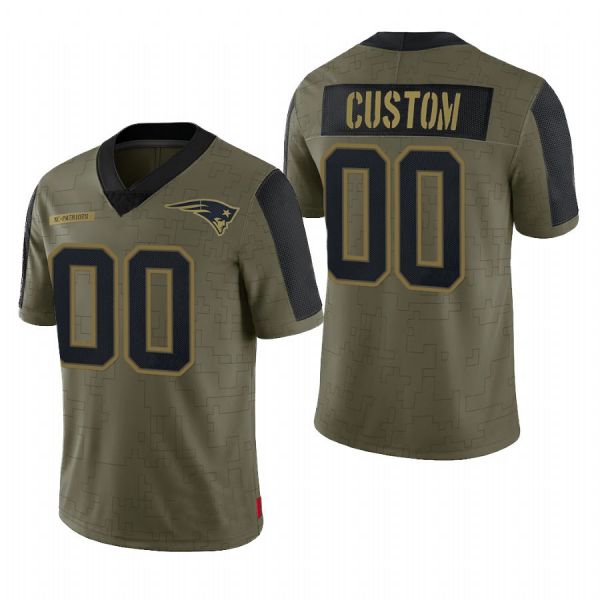 Custom1 New England Patriots Olive 2022 Salute To Service Limited Football Jerseyss