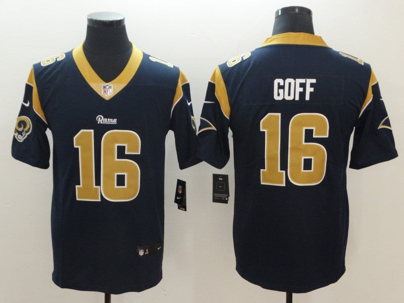 Men's Los Angeles Rams Jared Goff #16 Navy Game Jerseys