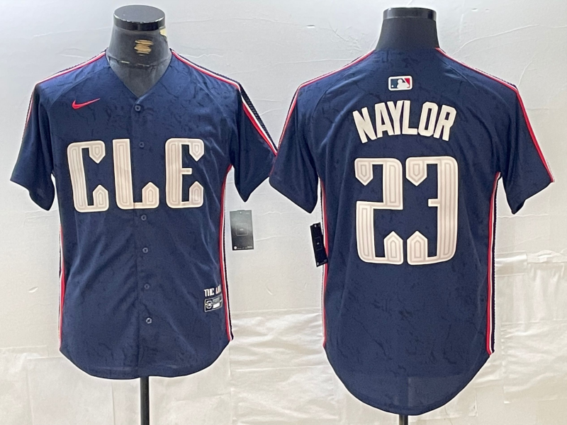 Men's Cleveland Guardians Bo Naylor #23 Navy 2024 City Connect Limited Jerseys