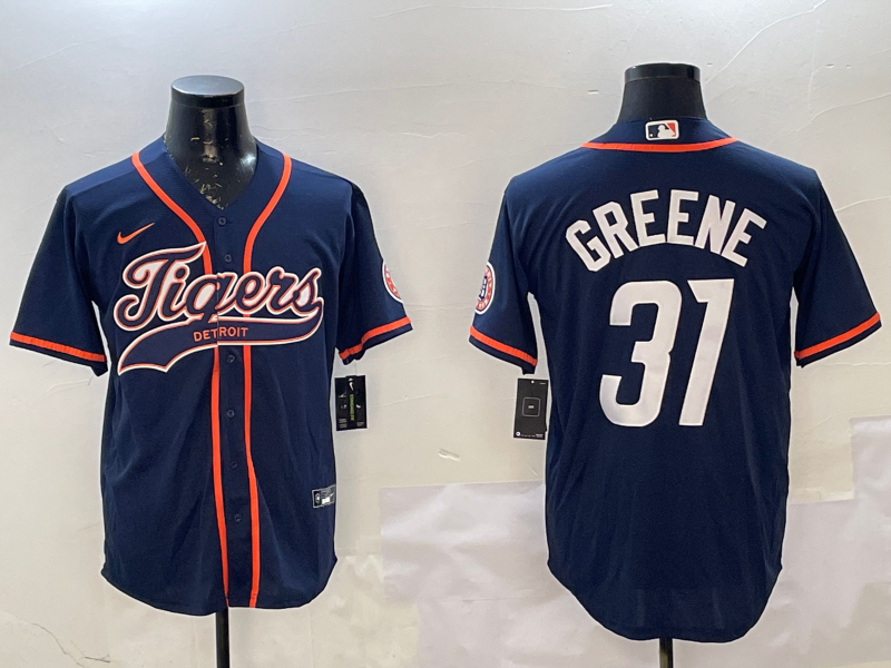 Men's Detroit Tigers Riley Greene #31 Navy Player Jerseys