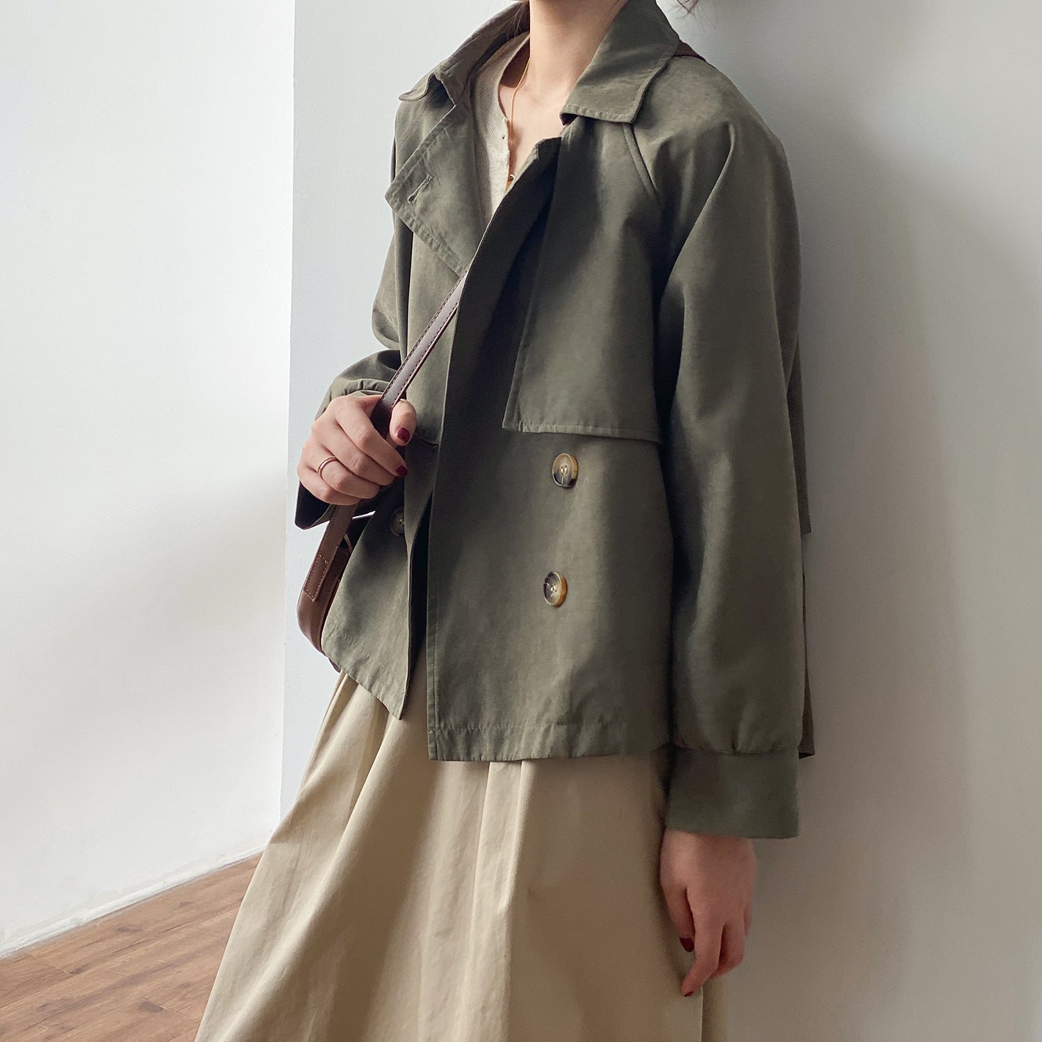 Trendy Coat Retro Little Short Trench Coat Women