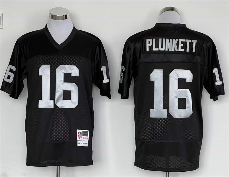 Men's Oakland Raiders Jim Plunkett Mitchell & Ness Black Legacy Replica Jerseys