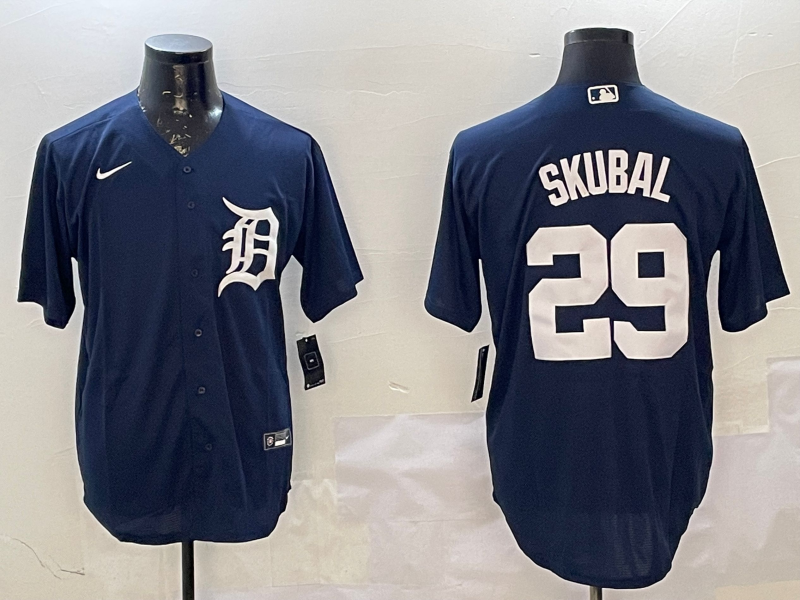 Men's Detroit Tigers Tarik Skubal #29 Navy Replica Player Jerseys