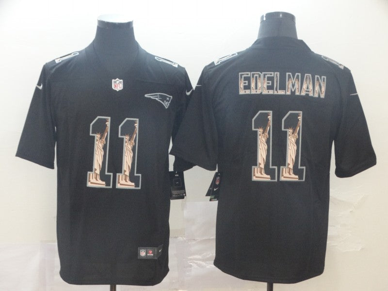 Men's New England Patriots Julian Edelman #11 Black Player Game Jerseys