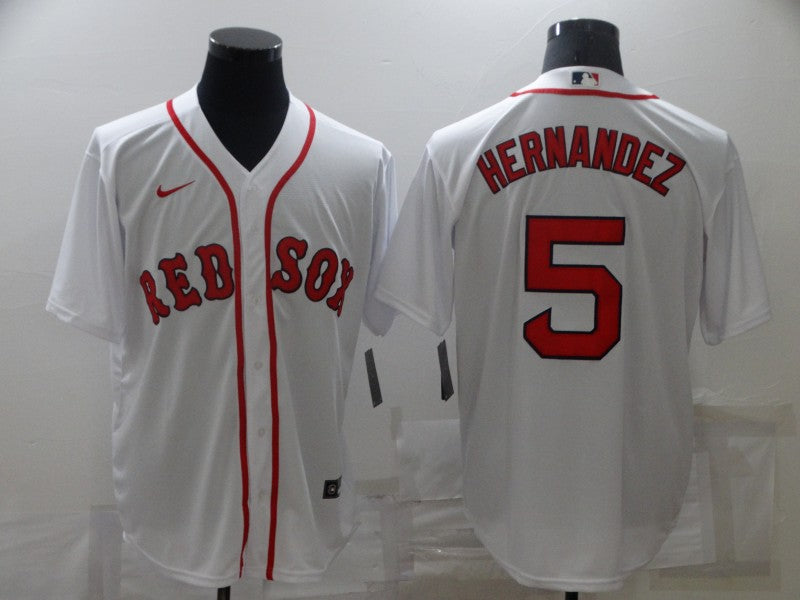 Men's Boston Red Sox Enrique Hernandez #5 White Replica Baseball Jerseys