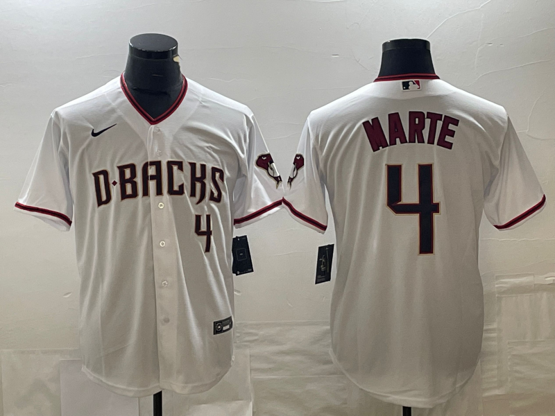 Men's Arizona Diamondbacks Ketel Marte #4 White Home Replica Player Jerseys