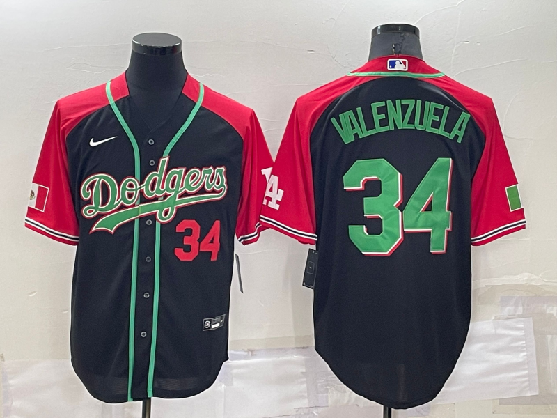 Men's Los Angeles Dodgers Fernando Valenzuela #34 Black Game Player Jerseys