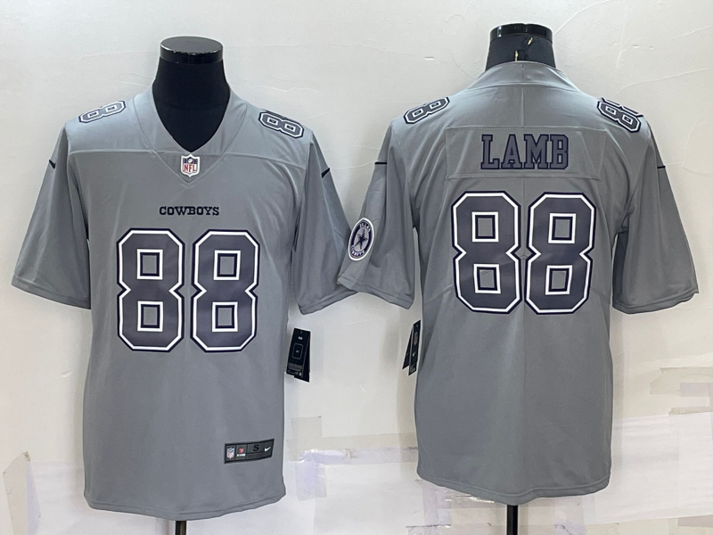 Men's Dallas Cowboys CeeDee Lamb #88 Gray Atmosphere Fashion Game Jerseys