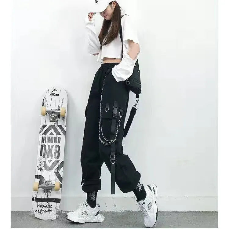 Versatile Pants Women Cargo Pants Harem Pants Fashion Pu
