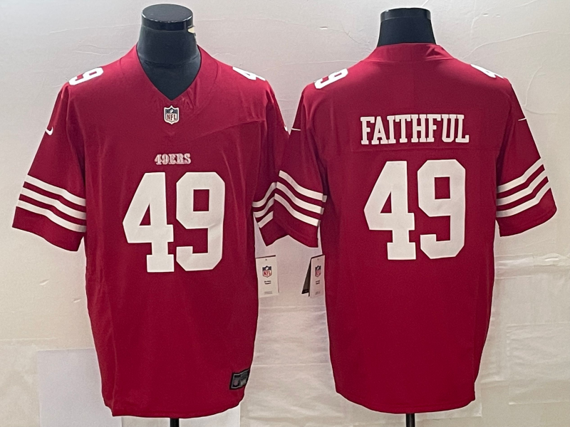 Men's San Francisco 49ers The Faithful #49 Scarlet Vapor F.U.S.E. Limited Jerseys