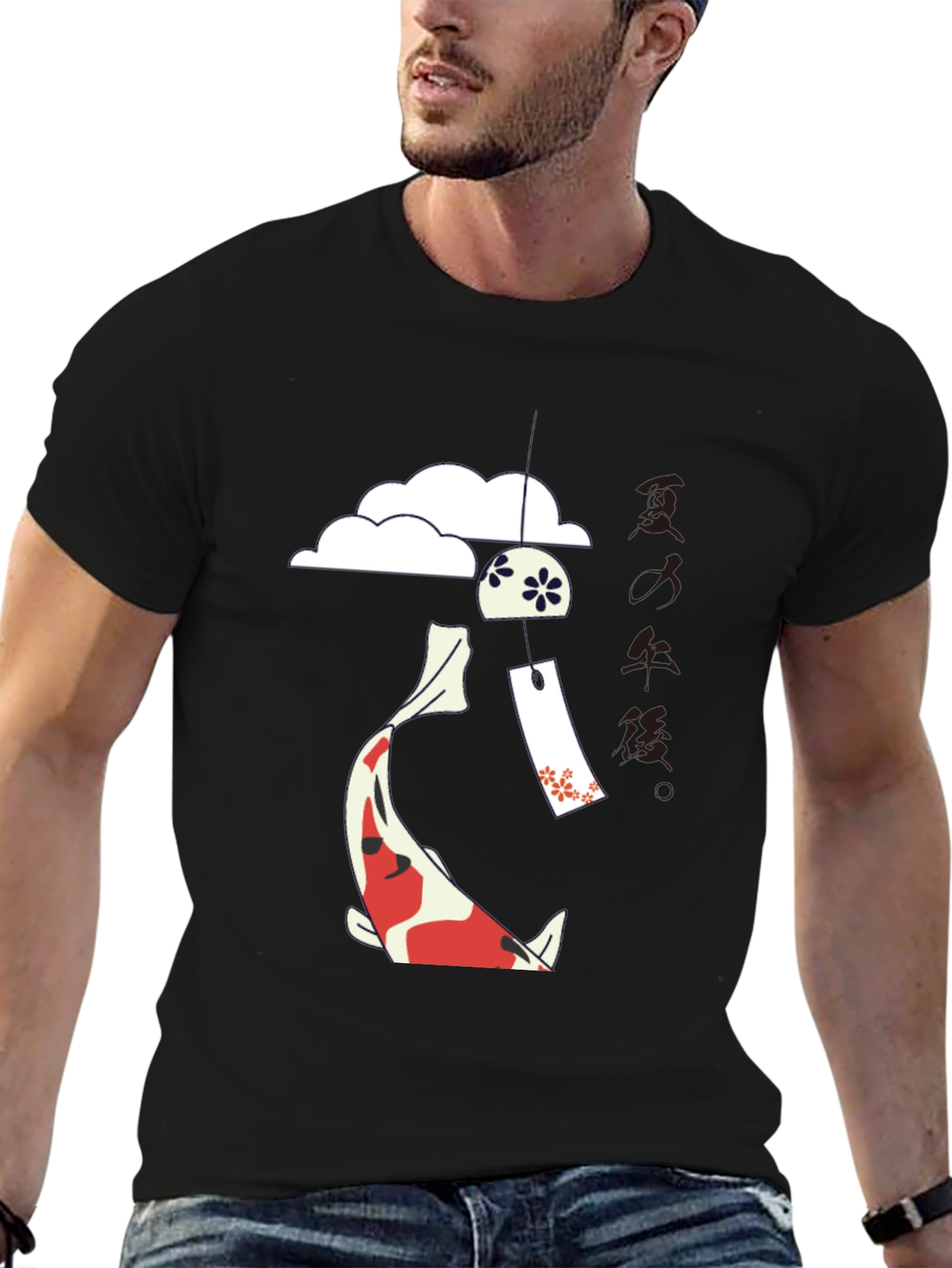 Koi Fish Japanese Wind Chime Graphic T-Shirt