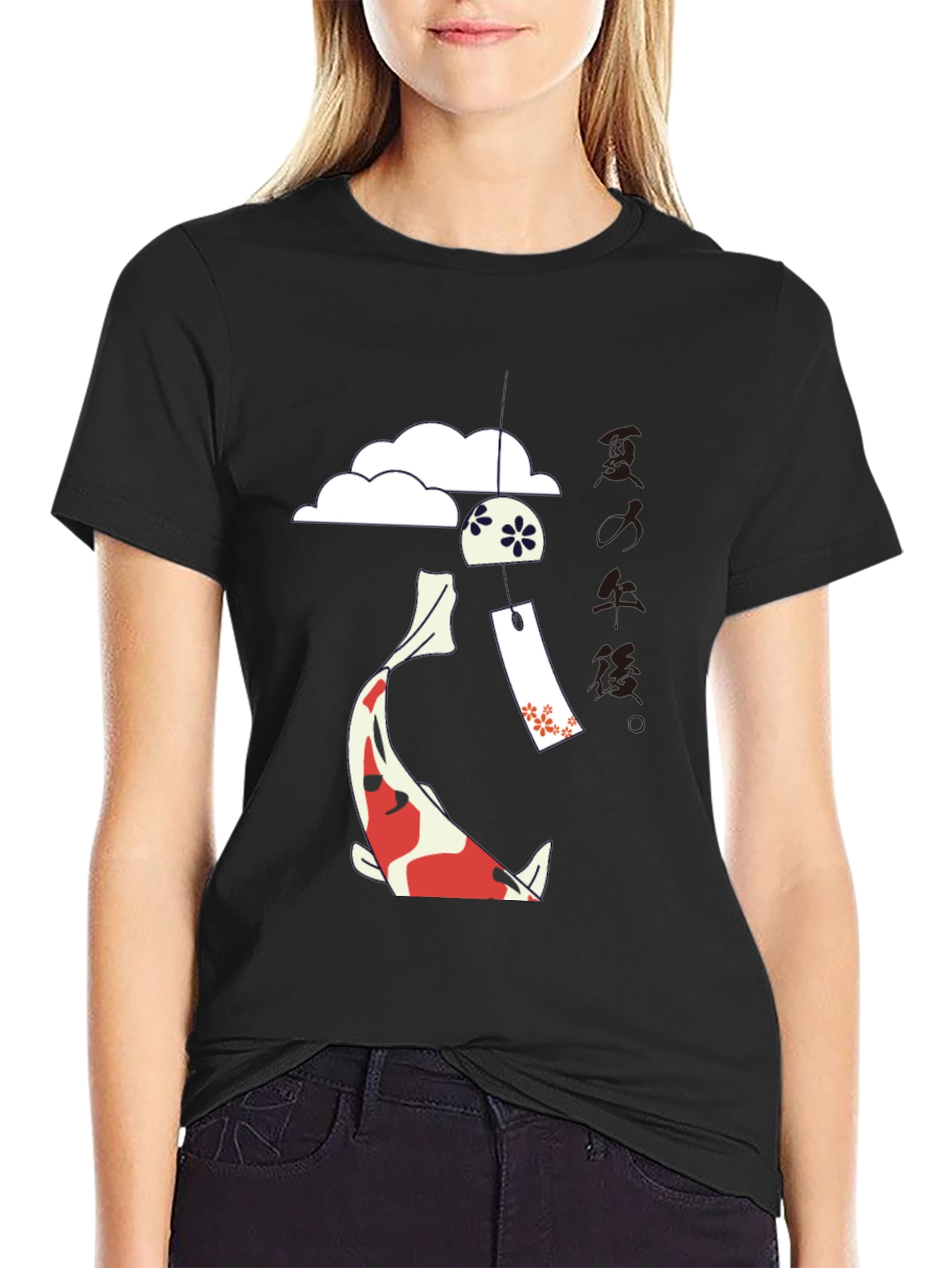 Koi Fish Japanese Wind Chime Graphic T-Shirt