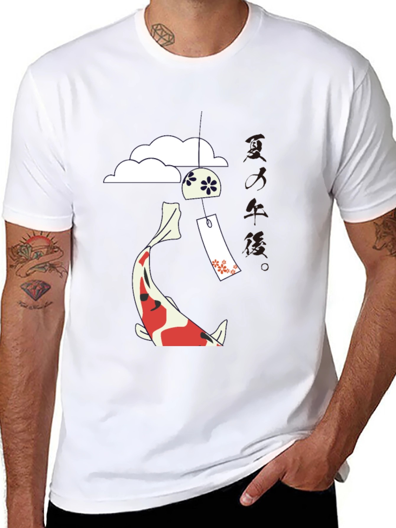 Koi Fish Japanese Wind Chime Graphic T-Shirt