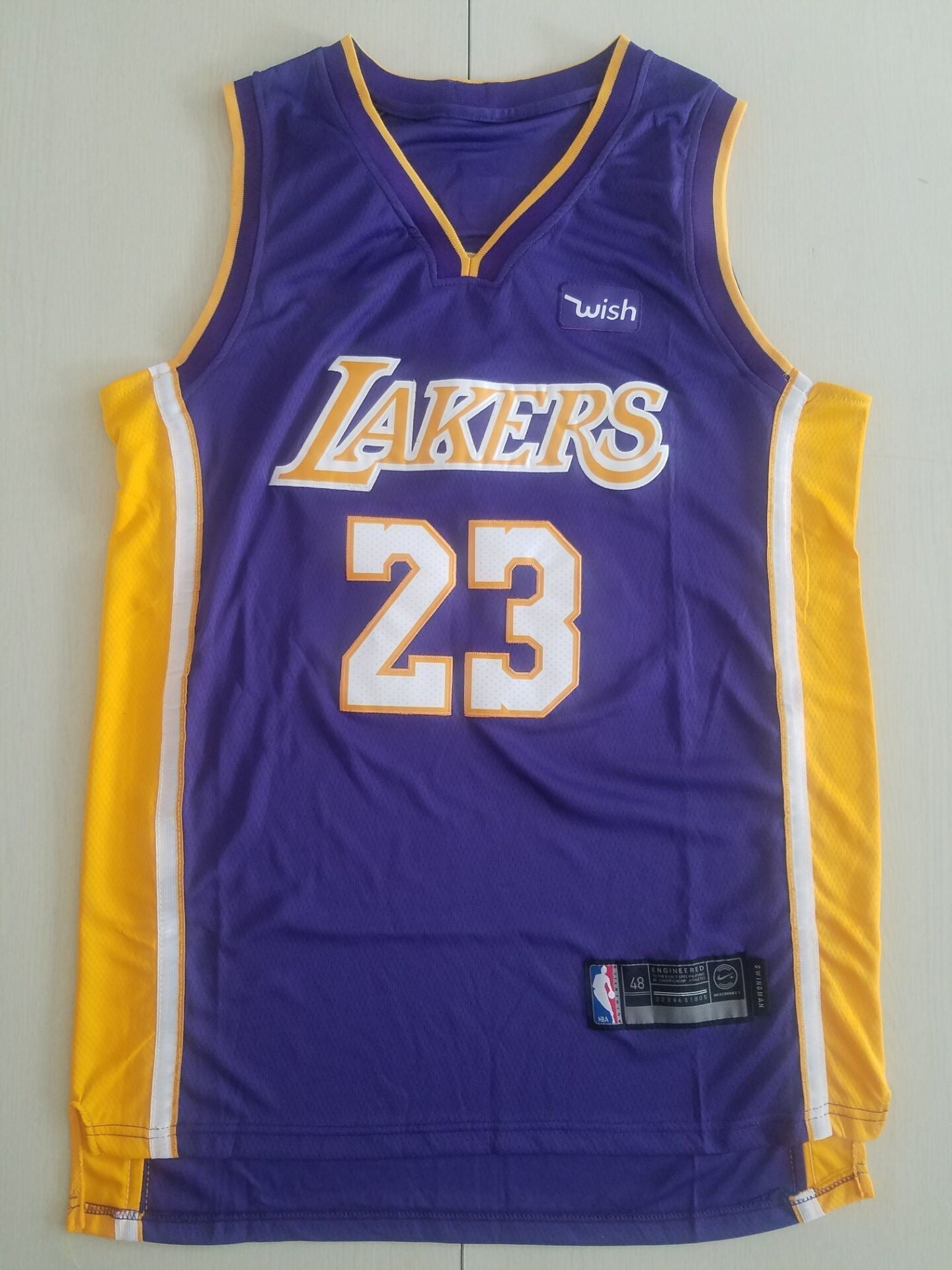 Men's Los Angeles Lakers LeBron James NBA #23 Purple Swingman Jerseys - City Edition