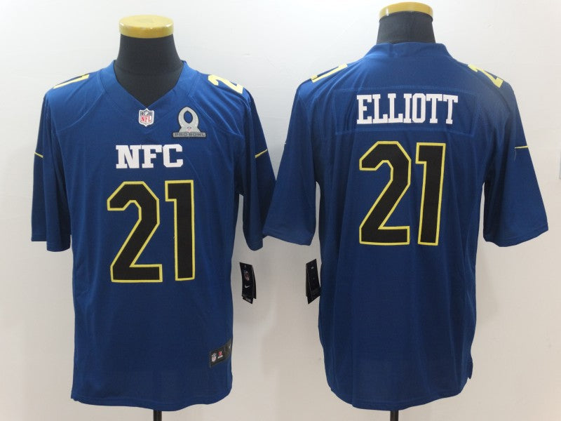 Men's Dallas Cowboys Ezekiel Elliott #21 Blue Game Jerseys