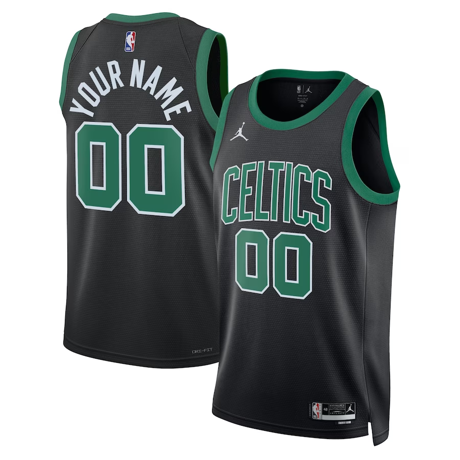 Men's Boston Celtics Black 2022/23 Swingman Custom Jerseys - Statement Edition