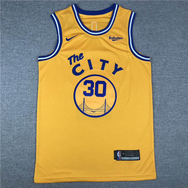 Men's Golden State Warriors Stephen Curry Gold Fast Break Team Replica Jerseys