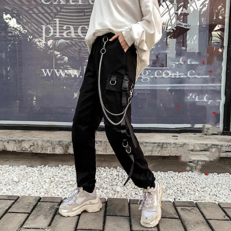 Versatile Pants Women Cargo Pants Harem Pants Fashion Pu