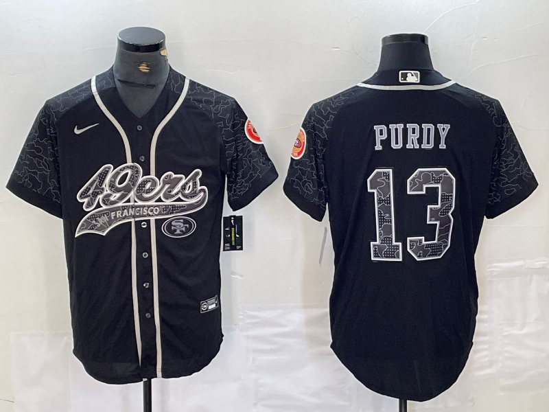 Men's San Francisco 49ers Brock Purdy #13 Black RFLCTV Limited Jerseys Joint Edition