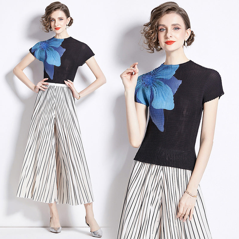 Trendy Pants Slimming Wide-leg Pants Suit Women