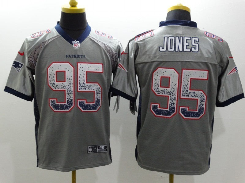 Men's New England Patriots Chandler Jones #95 Gray Game Jerseys