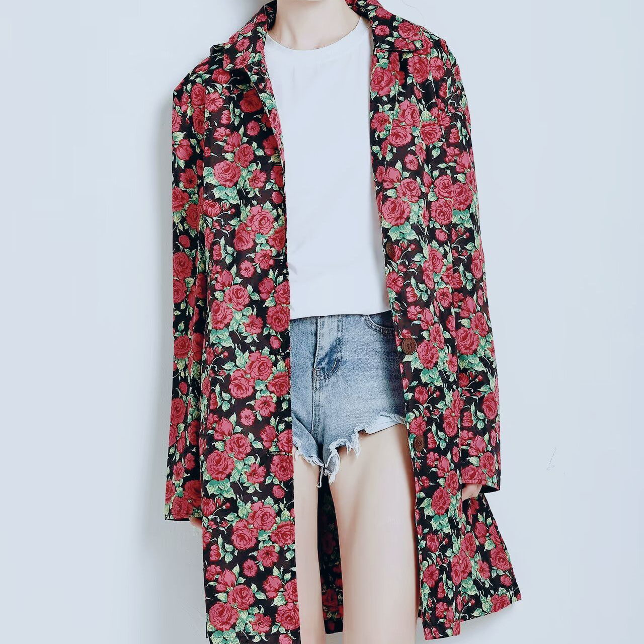 Trendy Coat Rose Trench Coat Mid-length Women