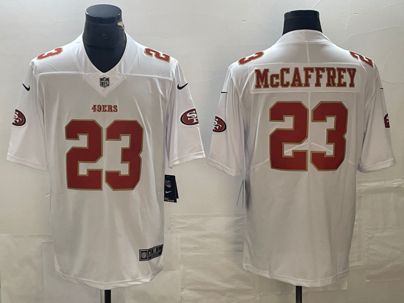 Men's San Francisco 49ers Christian McCaffrey #23 Tundra White Fashion Game Jerseys