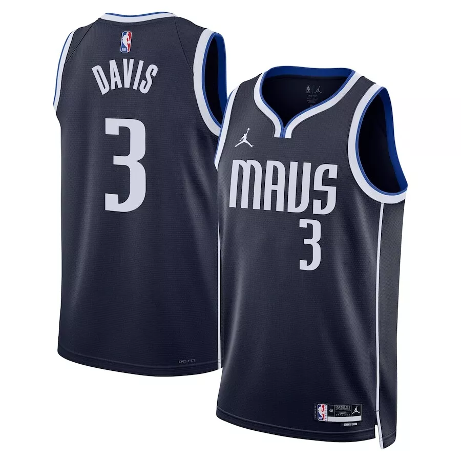 Men's Dallas Mavericks Anthony Davis #3 Navy Swingman Jerseys - Statement Edition