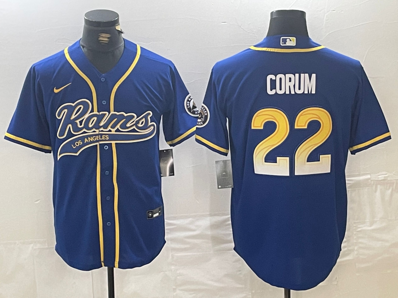 Men's Los Angeles Rams Blake Corum #22 Royal Game Jerseys